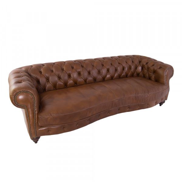 Clubsofa Castlefield 3,5-Sitzer Chesterfield-Stil Whisky-Brown