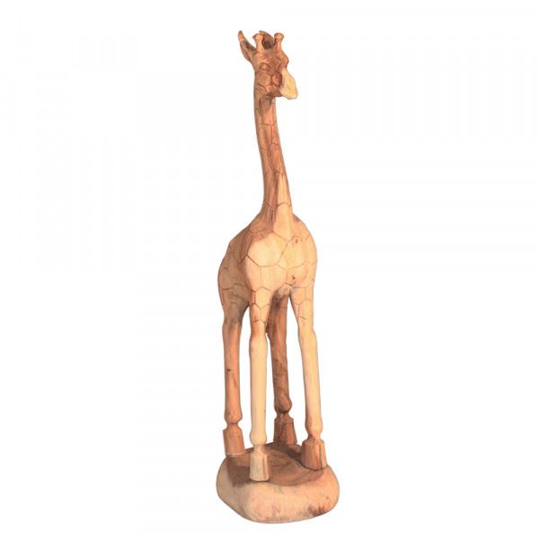 Wohndekoration Tierskulptur Giraffe aus Teakholz ca. 110 cm